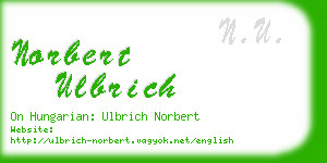 norbert ulbrich business card